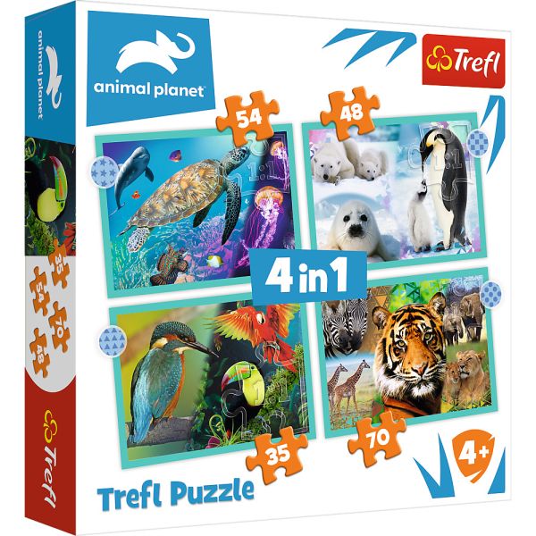 4 Puzzle in 1 - The Mysterious World of Animals