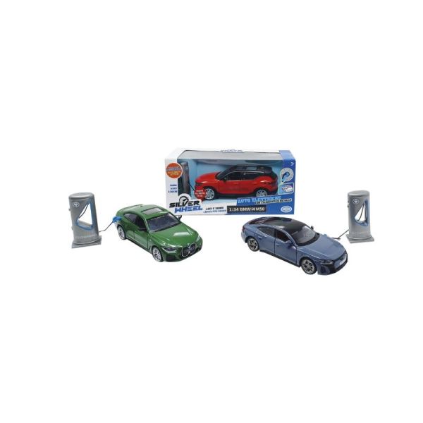 Silver Wheel - Assorted electric cars with reverse-charging charging station sc.1:32/1:36, lights and sounds
