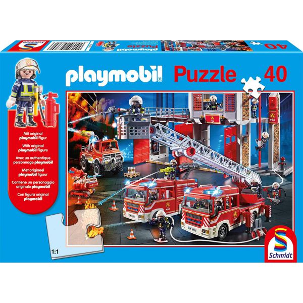 Puzzle da 40 Pezzi - Playmobil: Vigili del Fuoco