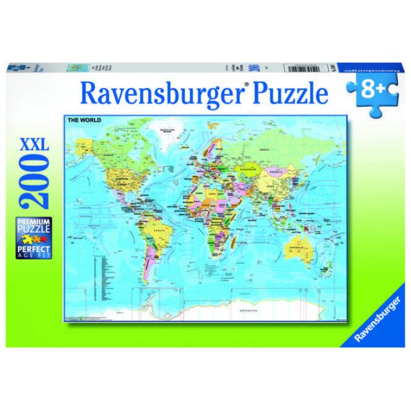 Puzzle XXL da 200 Pezzi - Mappa del Mondo