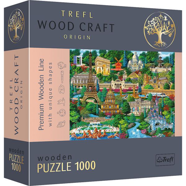 1000 Piece Woodcraft Puzzle - Famous Places in France