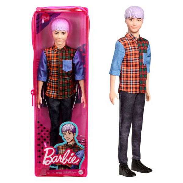Barbie - Ken Fashionistas: Capelli Lilla e Camicia a Quadri Multicolore