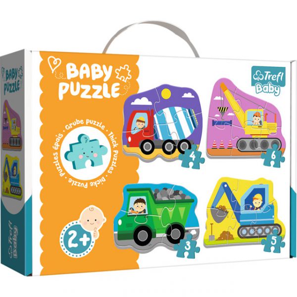 4 Puzzle in 1 - Baby Classic: Construction Site Vehicles