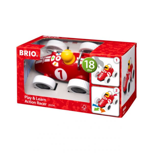 BRIO Race car plays and learns