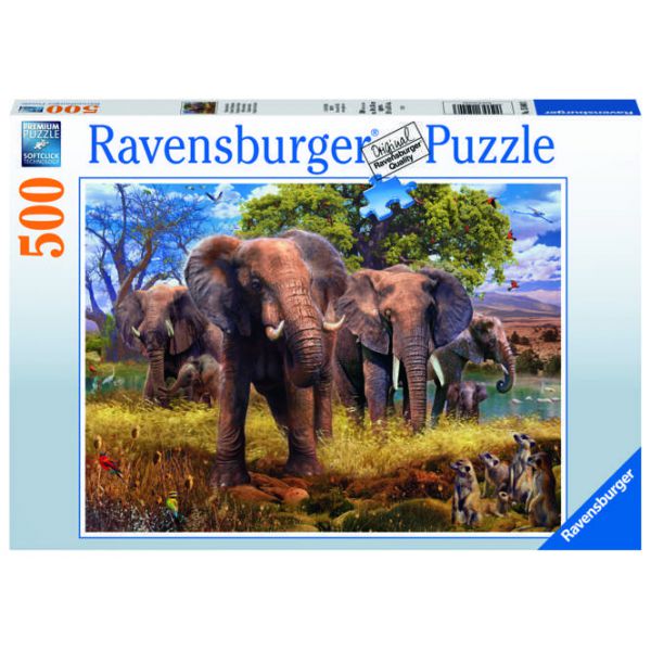 Puzzle da 500 Pezzi - Famiglia di Elefanti