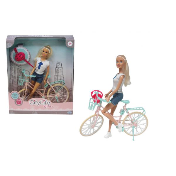 City Life - Fashion Doll 29 cm "RIVIERA" con bicicletta e caschetto