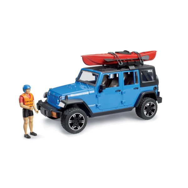 Jeep Wrangler Rubicon Unlimited with kayak and figure