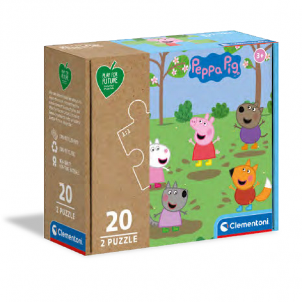 2 Puzzle da 20 Pezzi - Play for Future: Peppa Pig