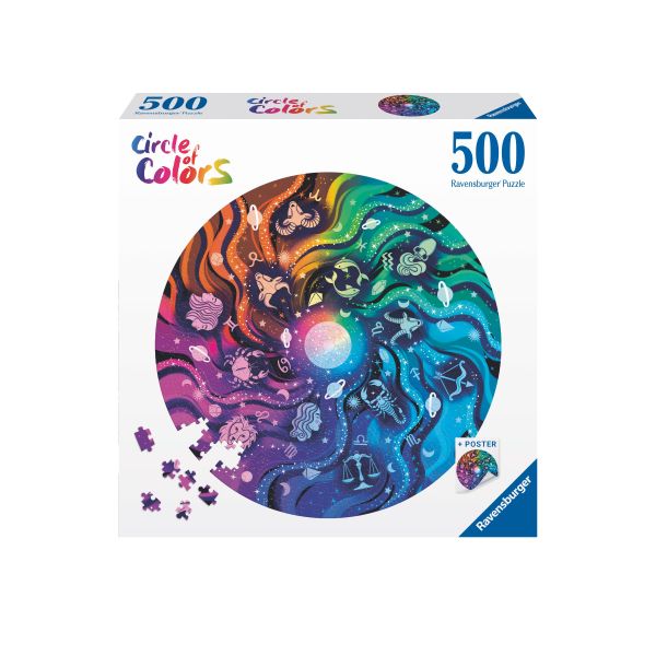500 Piece Puzzle - Circle of Colors: Astrology