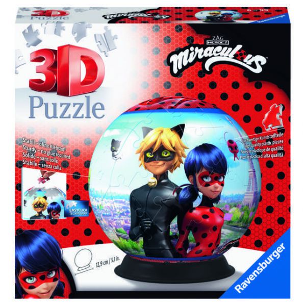 Puzzle 3D da 72 Pezzi - Puzzle Ball Miraculous