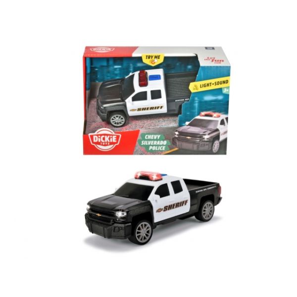 Chevy Silverado Police in 1:32 scale, 15 cm with lights and sounds