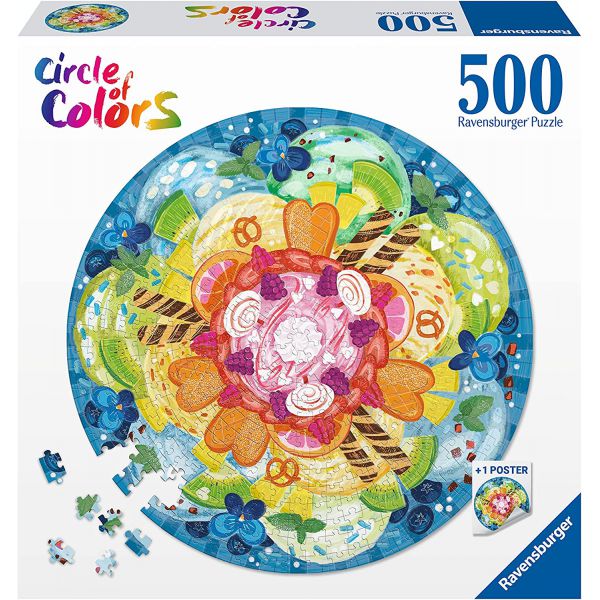 500 Piece Jigsaw Puzzle - Circle of colors: Ice Cream Cup