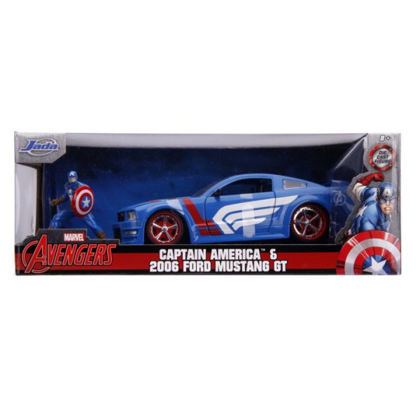 Hollywood Rides - Marvel: Ford Mustang GT del 2006 con Captain America (Scala 1:24)
