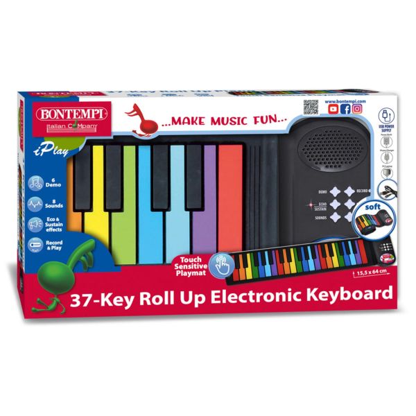 37 key roll up piano with colored notes
