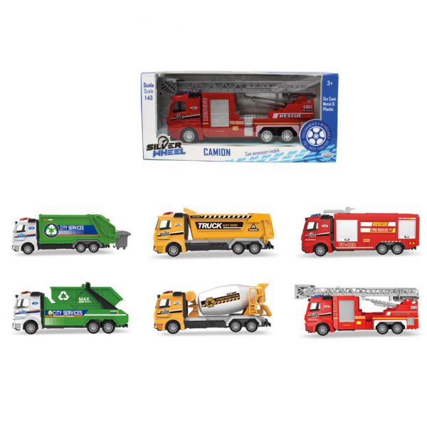 Silver Wheel - Camion 1:43
camion scala 1:43 (20 cm)
in die cast a retrocarica 
pompieri, mezzi lavoro e mezzi ecologici