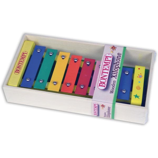 Xylophone with 8 colored metallic notes