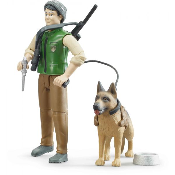  Guardia forestale con cane ed equipaggiamento