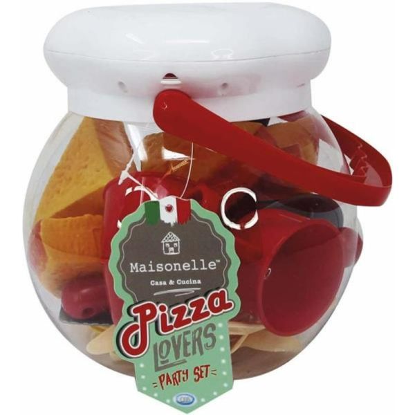 Maisonelle - Pizza Lovers Party Packaging set for pizza slices and accessories, 28 pieces, container size 19*19*20 cm