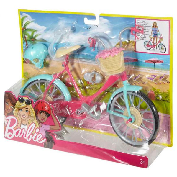 Barbie - Bicicletta Con Casco E Accessori