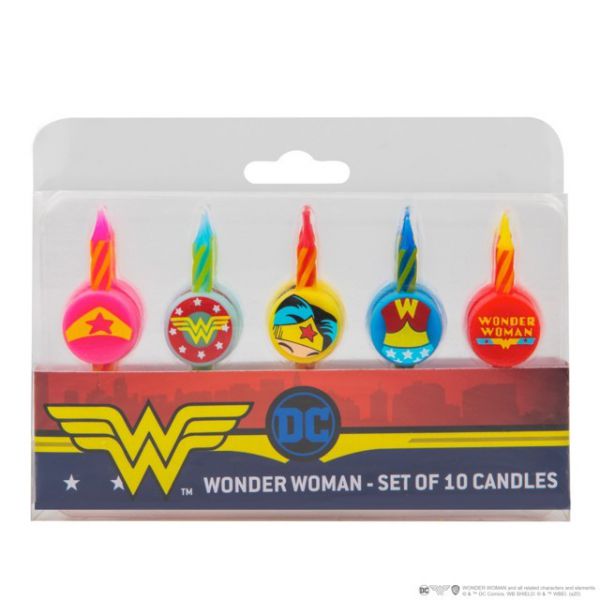 Set di 10 Candeline con il logo Wonderwoman - DC Comics