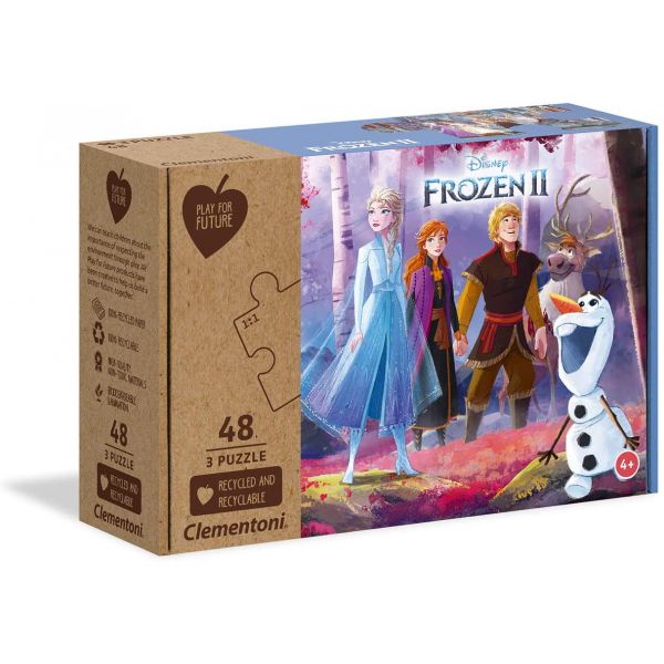 3 Puzzle da 48 Pezzi - Play for Future: Frozen 2