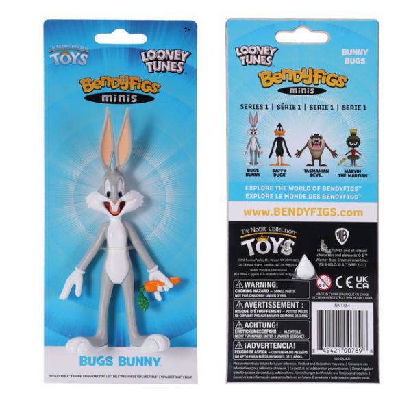 Looney Tunes - Mini Personaggio Bendyfigs Bugs Bunny