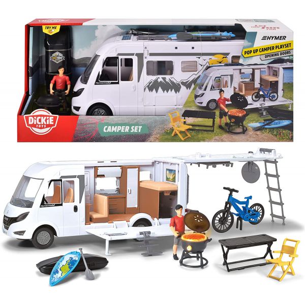 Dickie - Hymer Camper Set 1:24 Scale with Character and Accessories