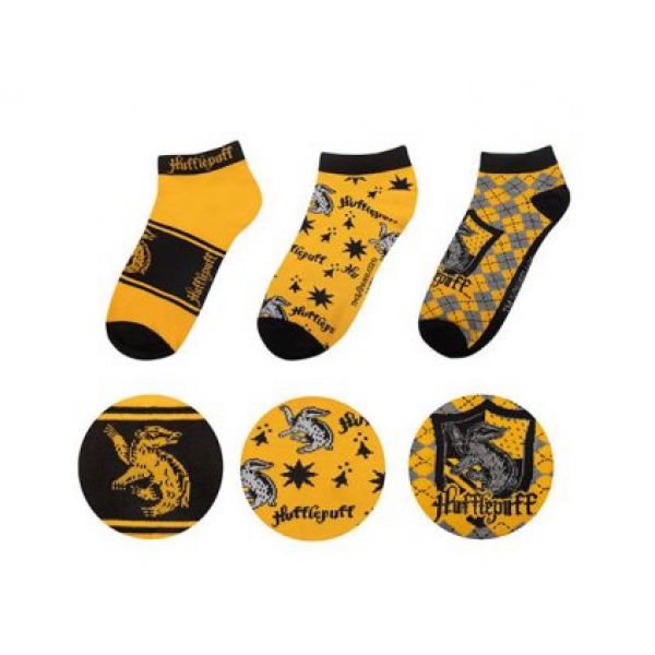 Set of 3 pairs of low Hufflepuff socks - Harry Potter