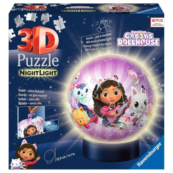 Puzzle da 74 Pezzi 3D - Puzzleball Nightlamp Gabby's Dollhouse