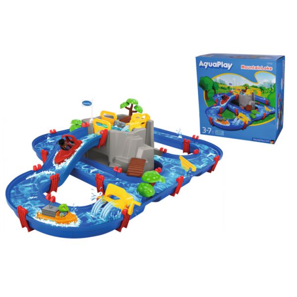 Aquaplay Mountain Lake 69 pcs with mountain and slide + 2 characters and vehicles
