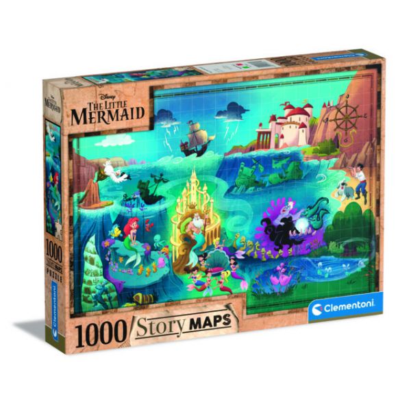 1000 Piece Puzzle Story Maps - The Little Mermaid