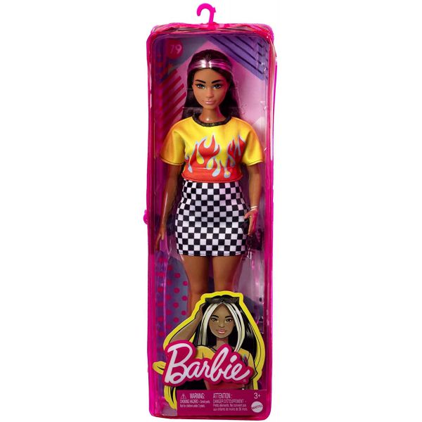 Barbie - Fashionistas: Top con Fiamme e Gonna a Scacchi