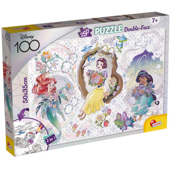Puzzle da 250 Pezzi Double Face - 100 Anni Disney: Principesse Disney