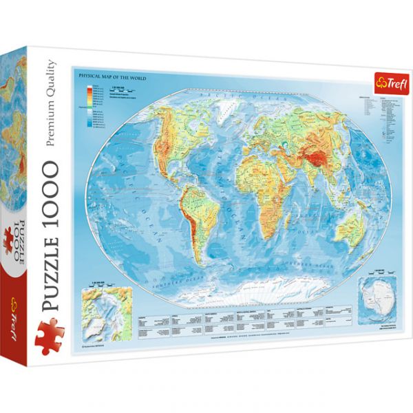 Puzzle da 1000 Pezzi - Physical Map of The World