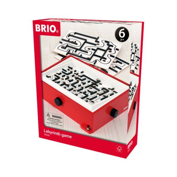 BRIO maze game and bases, red