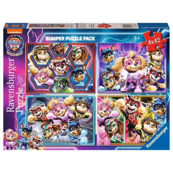 4 Puzzles of 42 Pieces - Paw Patrol: The Mighty Movie