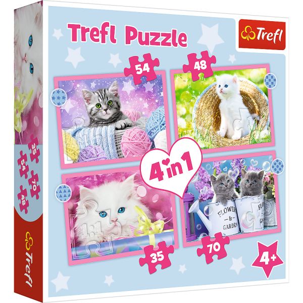Puzzles - "4in1" - Fun cats / Trefl