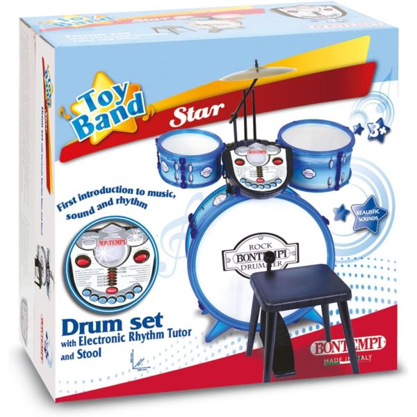 Drum kit with &quot;Electronic Partner&quot; module 4 elements, stool and 2 drumsticks