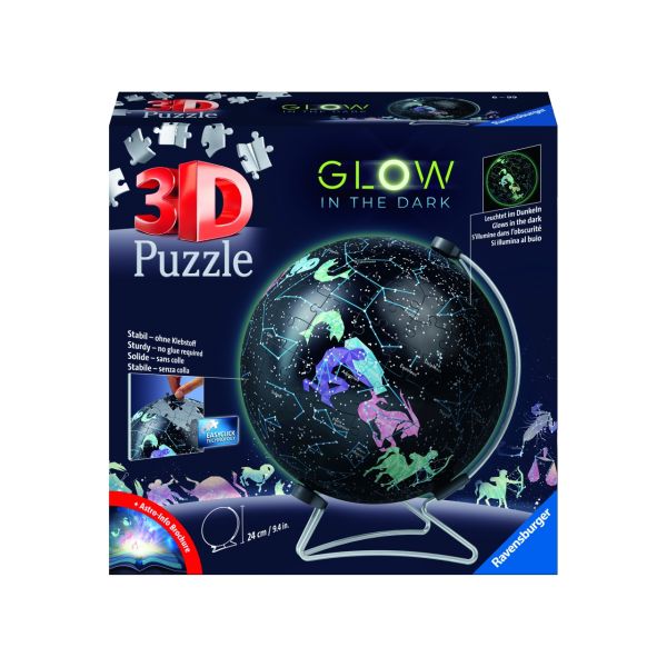 Puzzle da 180 Pezzi 3D - Glow in The Dark: Globo Costellazioni