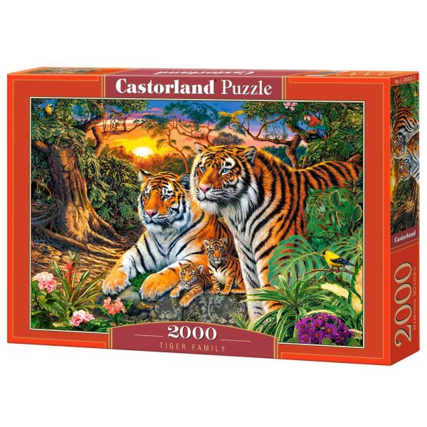 Puzzle da 2000 Pezzi - Famiglia di Tigri
