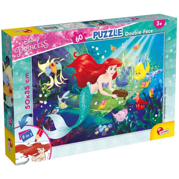 Puzzle da 60 Pezzi Double Face Plus - Disney Princess: La Sirenetta