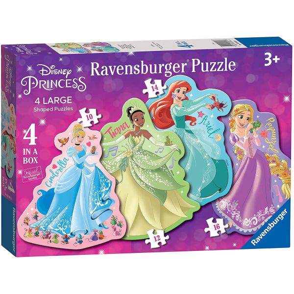 4 in 1 Shaped Puzzles - Disney Princesses