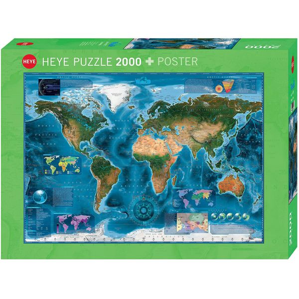 Puzzle da 2000 Pezzi - Satellite Map, Map Art