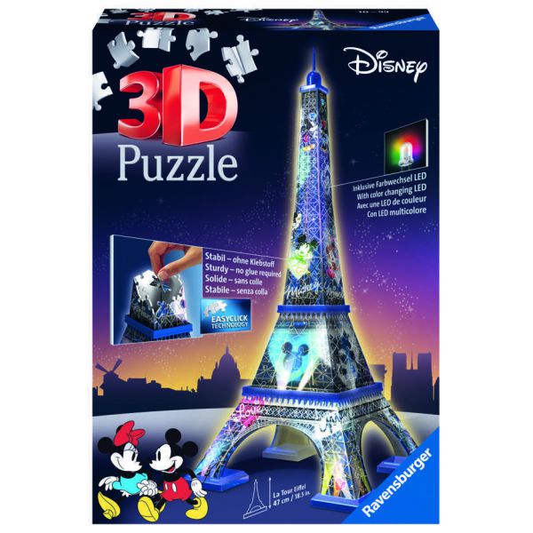 216 Piece 3D Puzzle - Special Series: Disney Eiffel Tower Night Edition