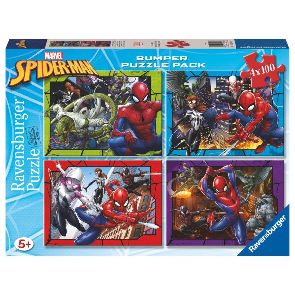 4 Puzzle da 100 Pezzi - Spider-Man