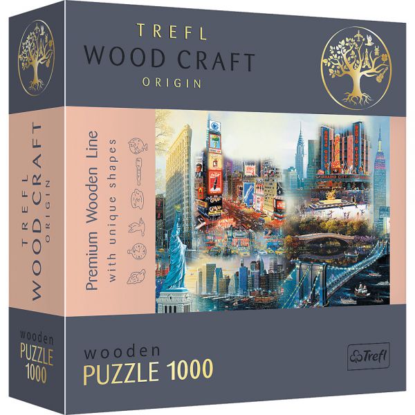 1000 Piece Woodcraft Puzzle - New York: Collage