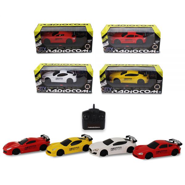 Radiocom - City Sport Auto 1:24 scale, RC 2.4 Ghz sc.1: 24, with lights, batteries not included