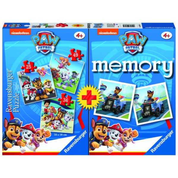 Multipack Memory + 3 Puzzle - Paw Patrol