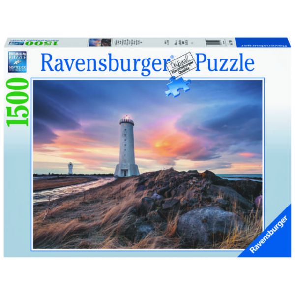 1500 Piece Puzzle - Magic Sky Above Akranes Lighthouse, Iceland