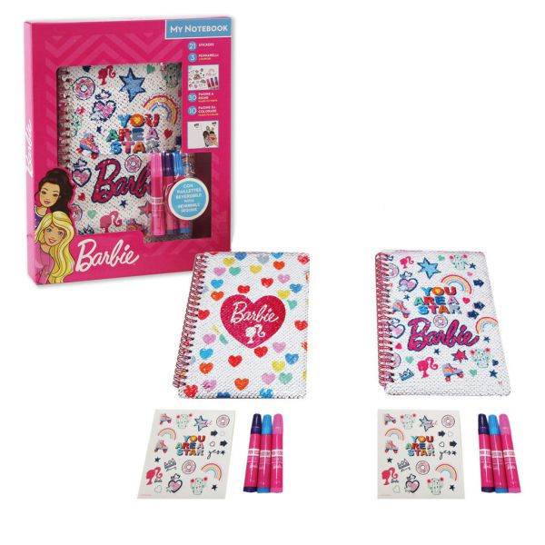 Barbie - My Notebook, quaderno con paillettes reversibili